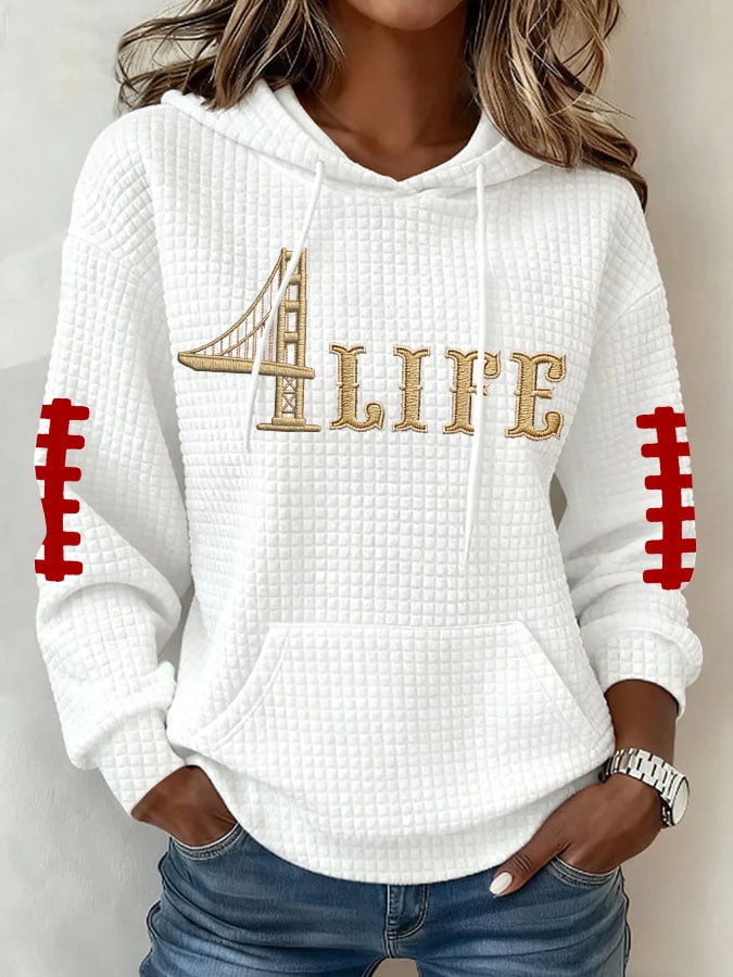 Women's Football Print Hoodie Sweatshirt