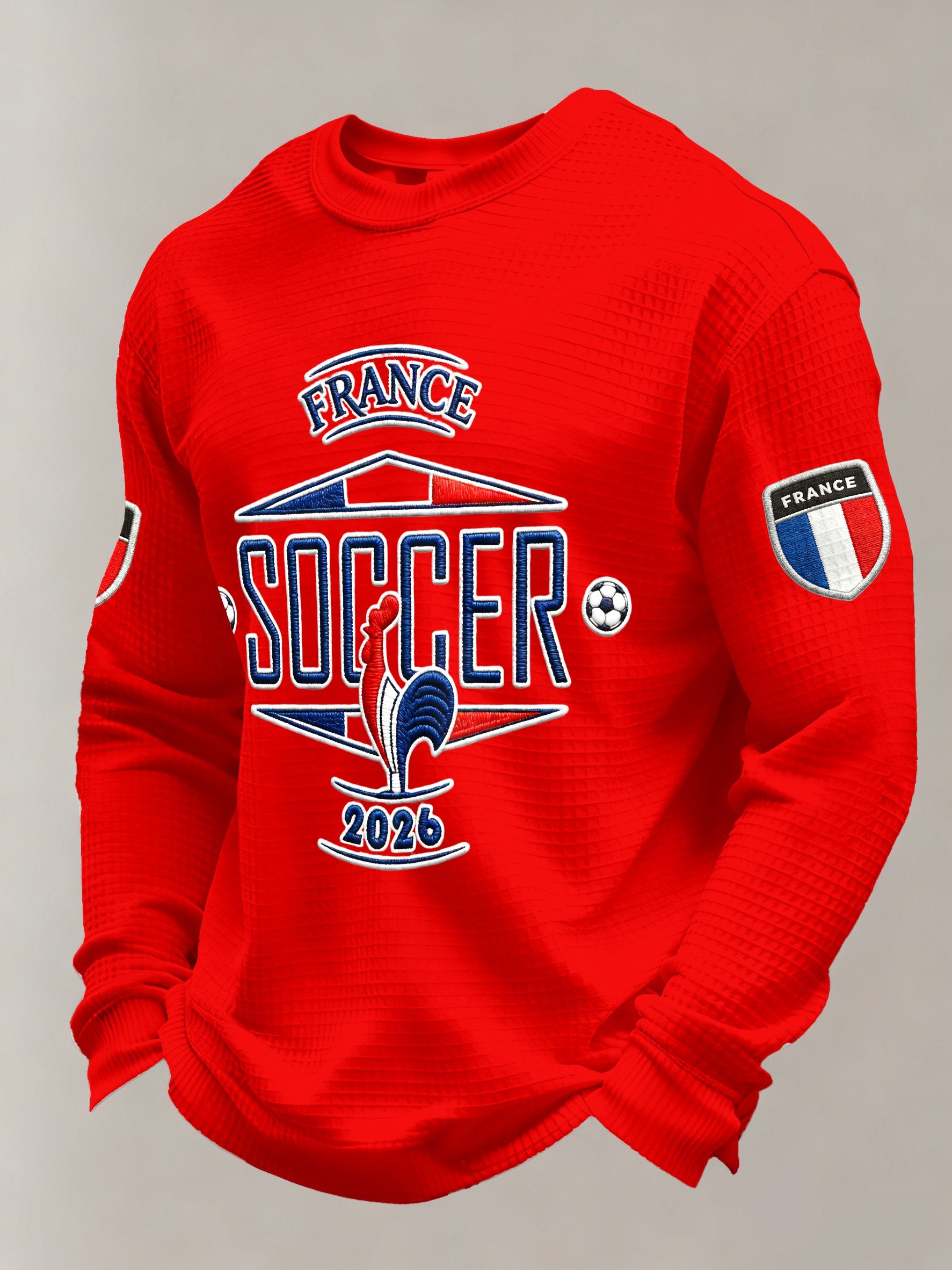 Men's French Football Fans Printed Casual Long-Sleeved Top