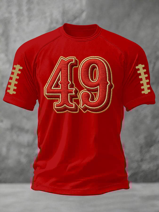 Men's Retro football Print T-shirt